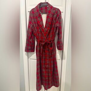 L.L. Bean Red Plaid Women's Robe